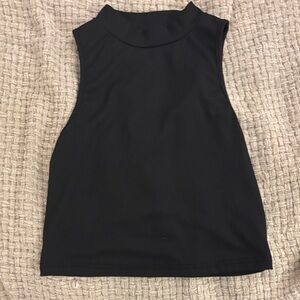 SHEIN Black Ribbed Tank/crop Top